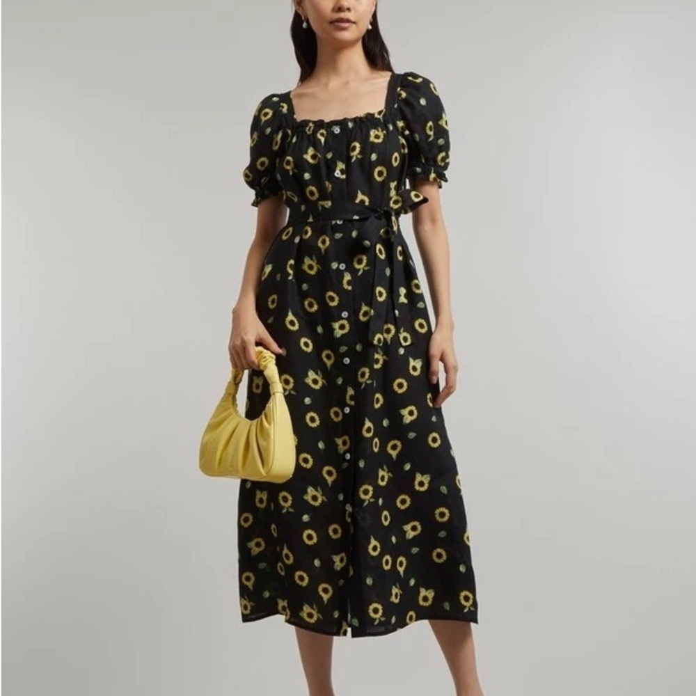 Sleeper‎ Dress Brigitte Sunflowers Midi Sz L